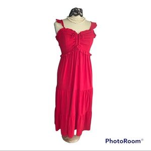 NWT Gorgeous SOFT RED MAXI DRESS SIZE LARGE